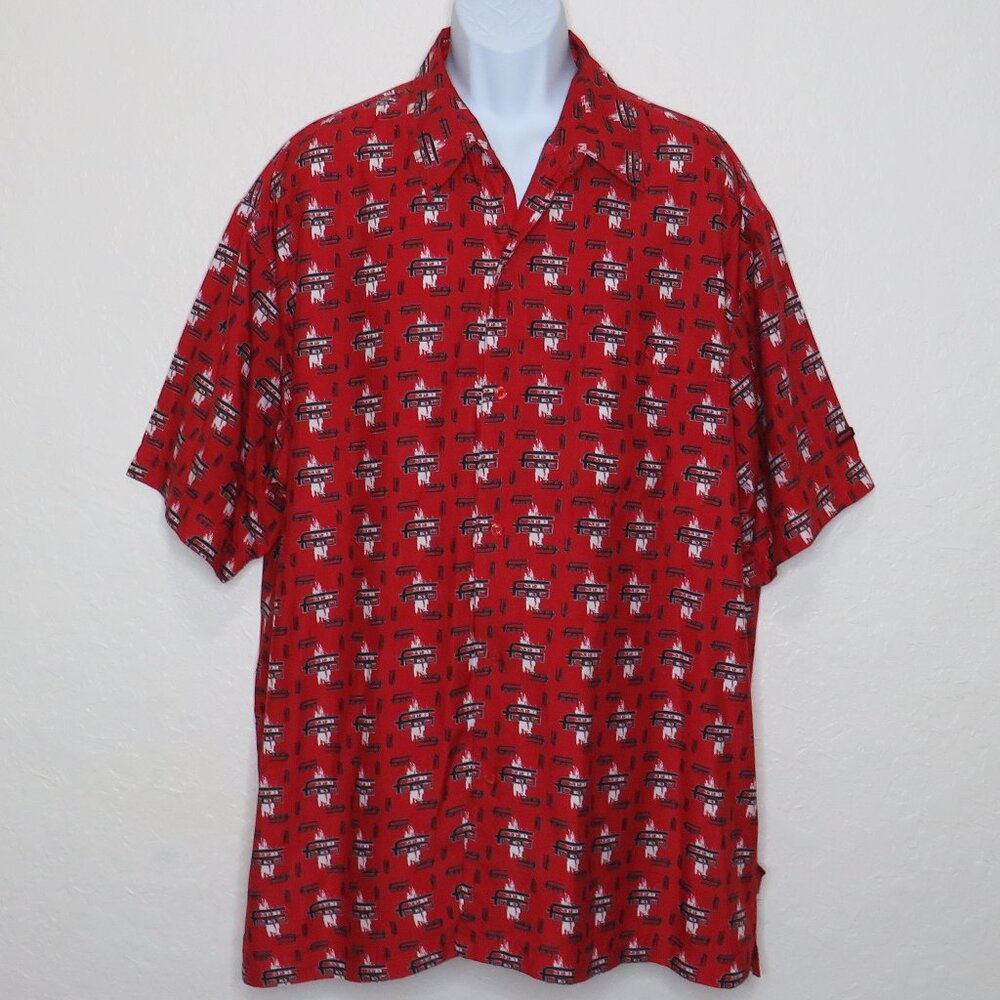 fubu* Men's Short Sleeve Button Down Straight Hem Pocket Logo Shirt~ Size‎ XXL